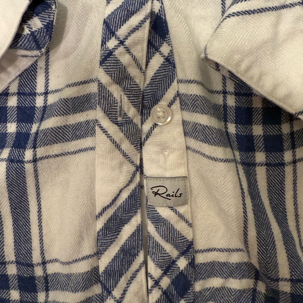 Rails Hunter Plaid button up shirt, White Sapphire women’s, small - Picture 8 of 9
